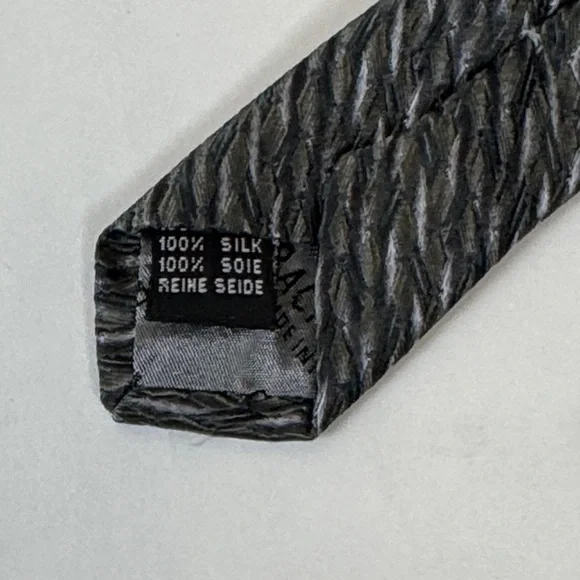 Bachrach  Men’s Green & Gray Foulard Patterned Tie - Picture 6 of 6